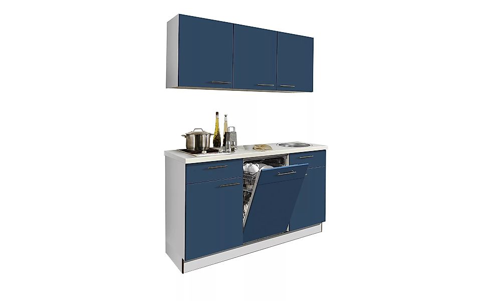 Küchenzeile mit Elektrogeräten  Zwolle - blau - 145 cm - Sconto günstig online kaufen