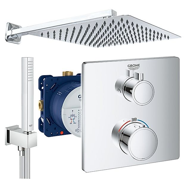 Grohe und Jowi Duscharmatur Regendusche Unterputz Grohtherm Thermostat Dusc günstig online kaufen