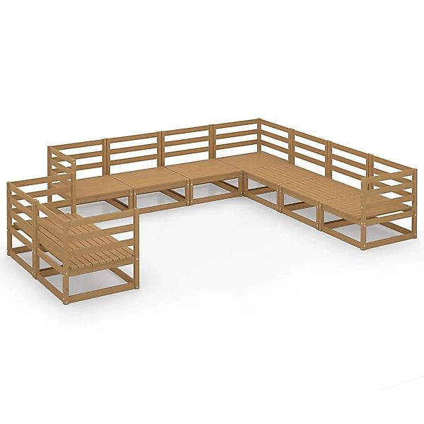 vidaXL 9-tlg Garten-Lounge-Set Honigbraun Massivholz Kiefer Modell 20 günstig online kaufen