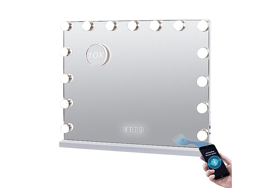 OKWISH Spiegel LED Wandspiegel Hollywood Spiegel Tischspiegel mit Beleuchtu günstig online kaufen