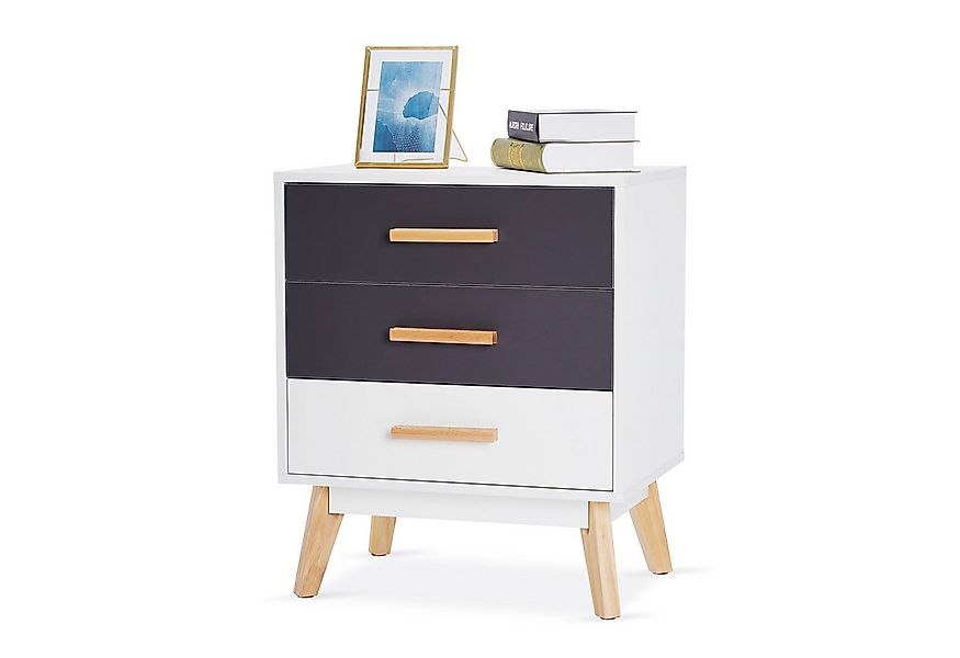 Mondeer Nachttisch Kommodenschrank, Sideboard,Nachtschrank, Weiß und Grau günstig online kaufen