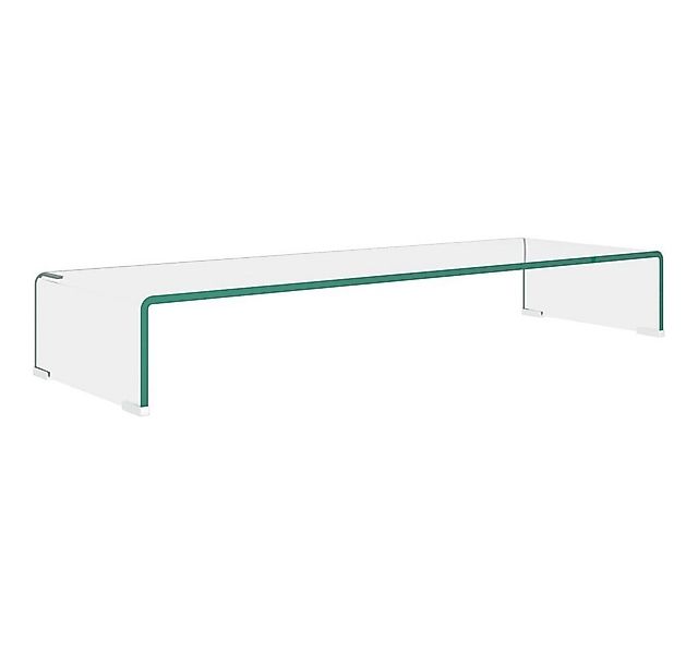 furnicato TV-Aufsatz TV-Tisch/Bildschirmerhöhung Glas Transparent 90x30x13 günstig online kaufen
