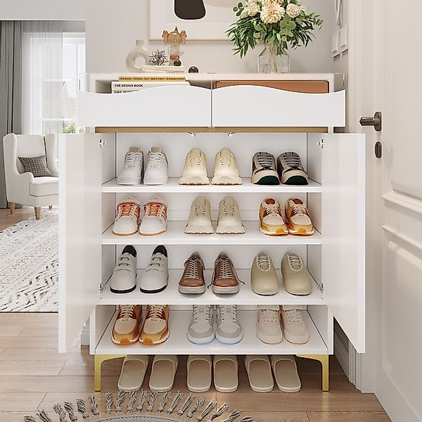 STILVORA Schuhschrank Flurschuhregal mit LED,Schuhkommode mit günstig online kaufen