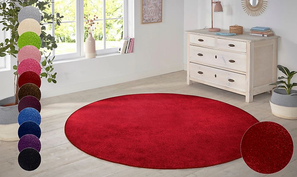 HANSE Home Teppich "Shashi" rund 8,5 mm Höhe Kurzflor, Unifarben, Teppich, günstig online kaufen