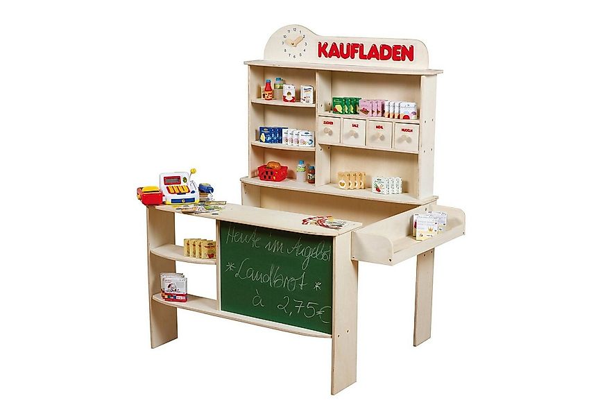 roba® Kaufladen Verkaufsstand, mit 4 Schubladen, Uhr, Tafel, Theke & Seiten günstig online kaufen