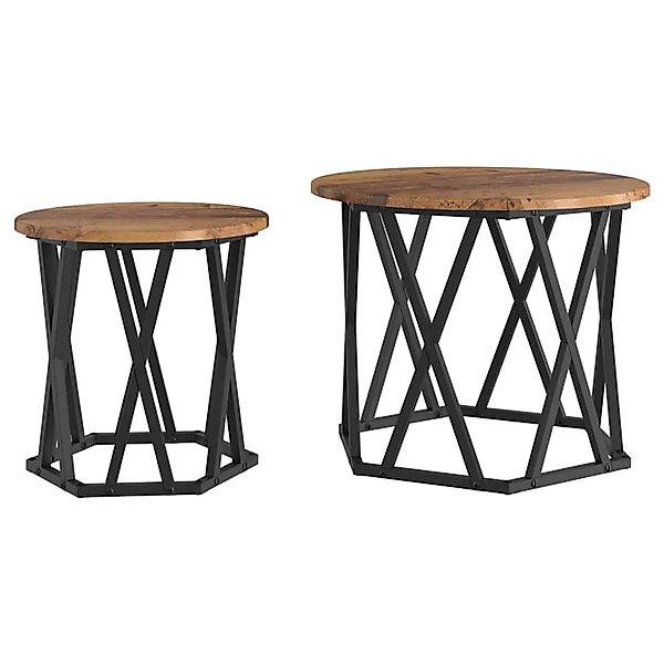 vidaXL Beistelltisch 2 Stk Altholz 50 x 50 x 40 cm 868247 günstig online kaufen