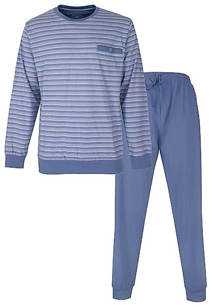 Paul Hopkins Schlafanzug Herren Pyjama mit Bündchen (2 tlg) Baumwolle günstig online kaufen
