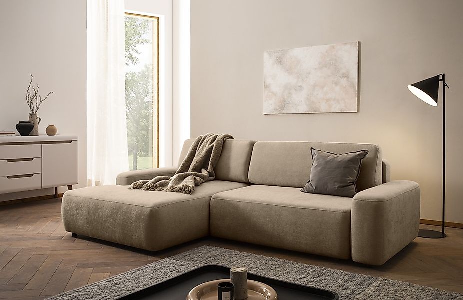 INOSIGN Ecksofa "TORGE (264cm), Schlafsofa in Cord, Samtvelours o Struktur günstig online kaufen