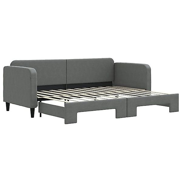 vidaXL Bett, Tagesbett Ausziehbar Dunkelgrau 80x200 cm Stoff günstig online kaufen
