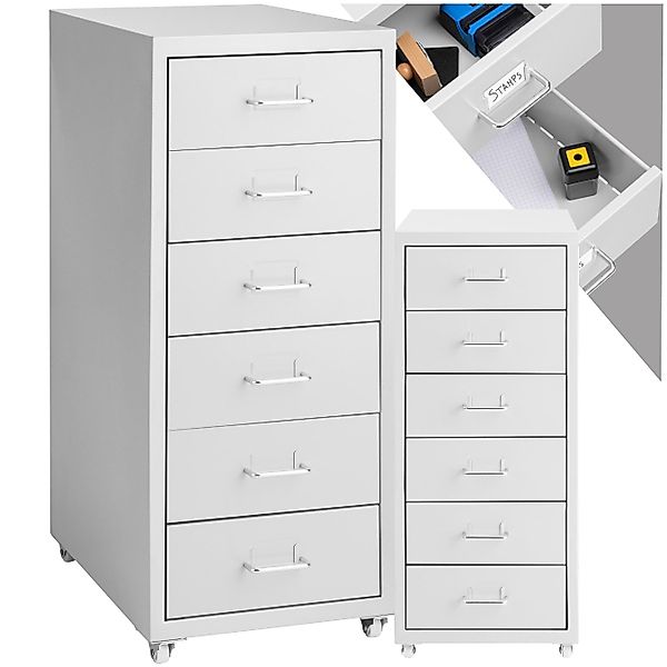 tectake Rollcontainer Rollschrank aus Metall 41x28x69cm, günstig online kaufen