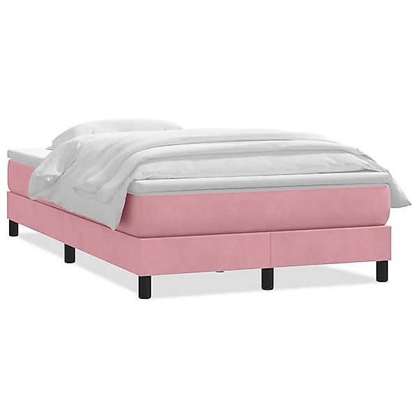 vidaXL Boxspringbett, Boxspringbett mit Matratze Rosa 120x220 cm Samt günstig online kaufen