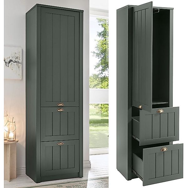 Lomadox Stauraumschrank ATHEN-61 im Landhausstil, geräumig & in edlem grün günstig online kaufen