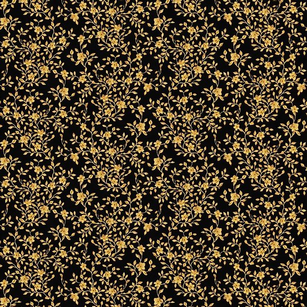 Bricoflor Schwarz Goldene Tapete im Englischen Stil Blümchentapete aus Vlie günstig online kaufen
