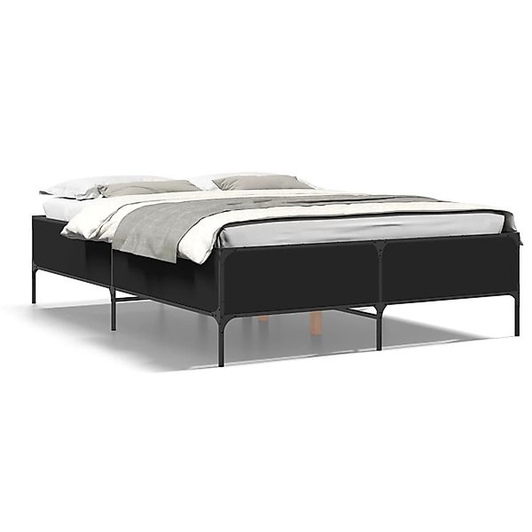 vidaXL Bettgestell Schwarz 120x200 cm Holzwerkstoff und Metall 3279802 günstig online kaufen