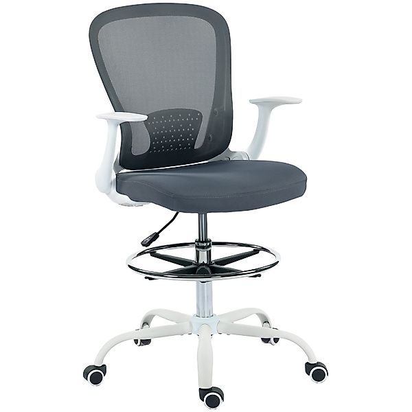 HOMCOM Ergonomischer Bürostuhl mit verstellbarer Fußstütze und hochklappbar günstig online kaufen