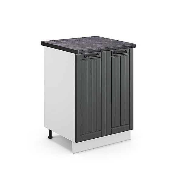 Vicco Küchenunterschrank Fame-Line Anthrazit Landhaus/Weiß 60 cm AP Anthraz günstig online kaufen