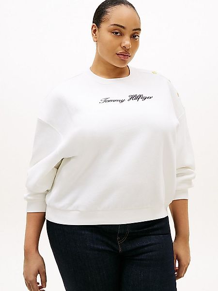 Tommy Hilfiger Curve Sweatshirt CRV GOLD BTN SCRIPT FLEECE SWRT in großen G günstig online kaufen