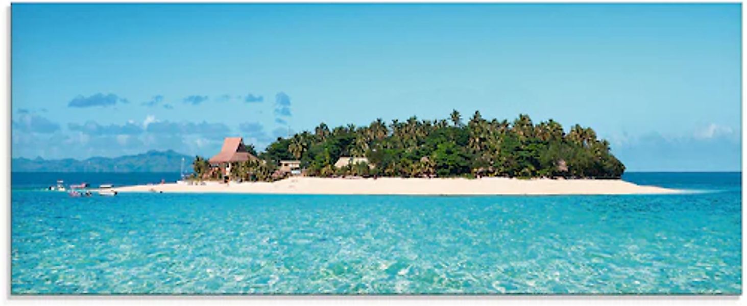 Artland Glasbild "Verblüffende Fiji Insel und klares Meer", Gewässer, (1 St günstig online kaufen