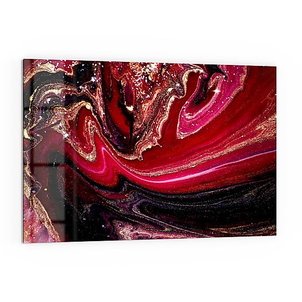 DEQORI Küchenrückwand 'Marmor-Lavafluss', Glas Spritzschutz Badrückwand günstig online kaufen