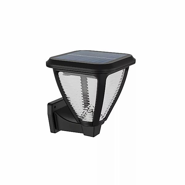 LED Solar Wandleuchte Vapora in Schwarz und Transparent 1,5W 200lm IP44 mit günstig online kaufen