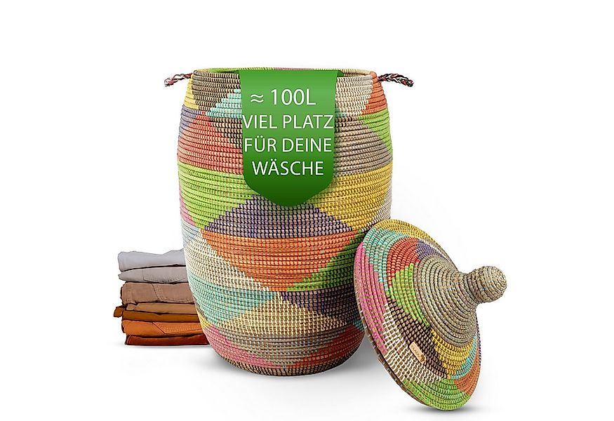 YAADU Wäschekorb mit Deckel 100L – Wäschesammler, Wäschetruhe, Aufbewahrung günstig online kaufen