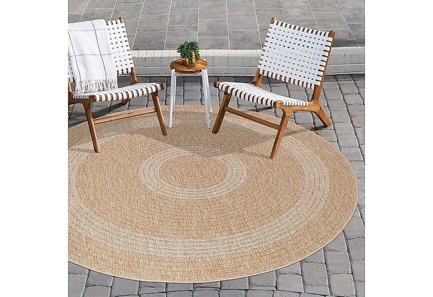 Carpettex Outdoorteppich Vintage Design, Rund, Höhe: 5 mm, Runder Teppich V günstig online kaufen