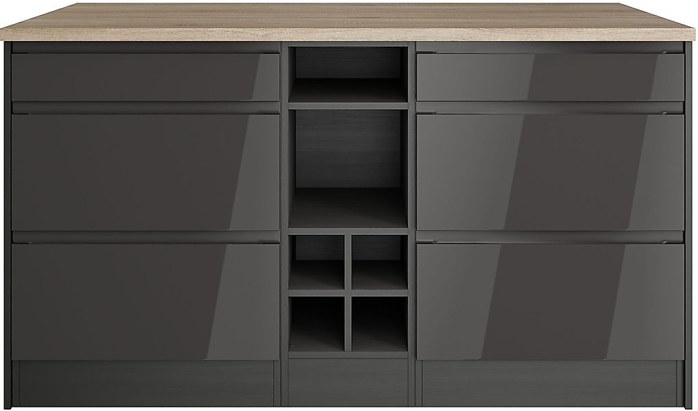 KOCHSTATION Kücheninsel "KS-Virginia" Breite 153 cm, MDF-Fronten, Flaschenr günstig online kaufen