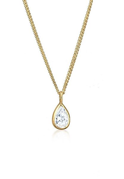 Elli Kette mit Anhänger Zirkonia Tropfen 925 Sterling Silber, Tropfen günstig online kaufen