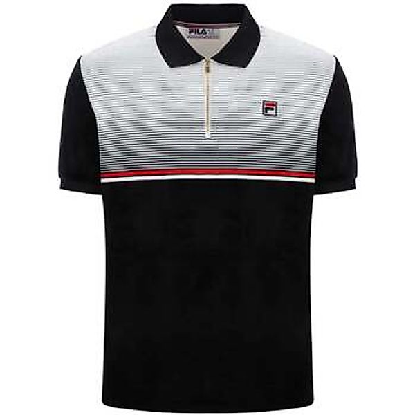 Fila  Poloshirt Paco Zip Stripe Velour Polo Shirt Black/Gardenia/Red günstig online kaufen