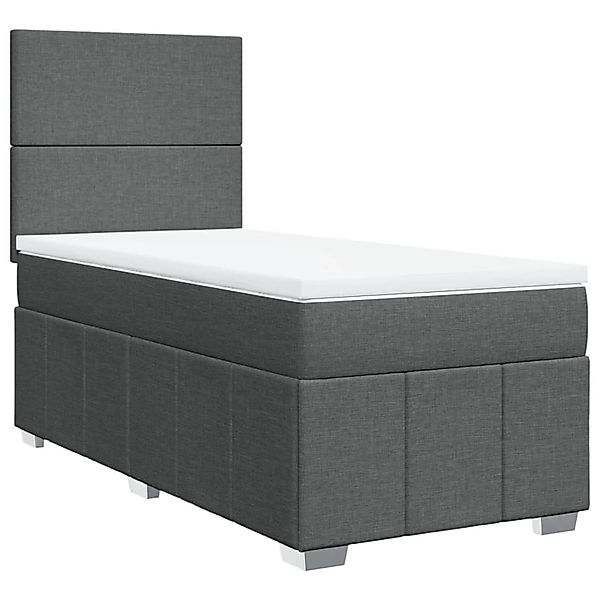 vidaXL Boxspringbett mit Matratze Dunkelgrau 100x200 cm Stoff 3291573 günstig online kaufen