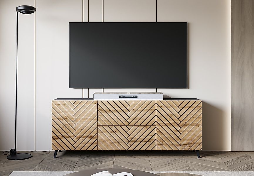 Home affaire Lowboard "Phuket, Front MDF" 2 Schubladen, 4 Türen, 6 geschlos günstig online kaufen