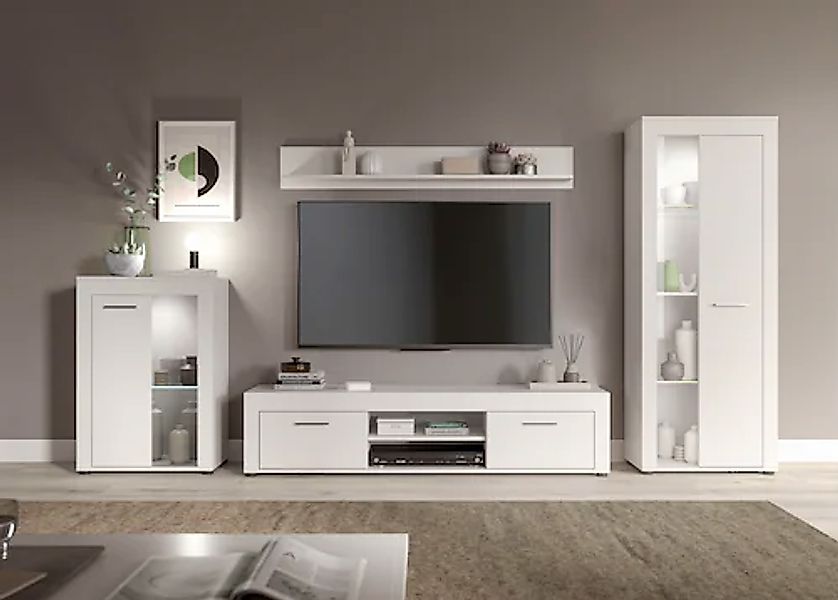 INOSIGN Wohnwand »Aosta, 4-tlg., best. aus: Vitrine, Lowboard, Wandboard & günstig online kaufen