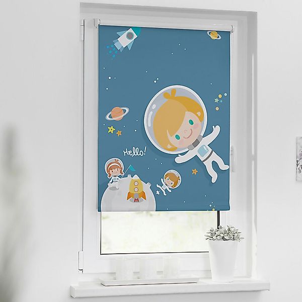 Verdunkelungsrollo Astronaut blau B/L: ca. 45x150 cm günstig online kaufen