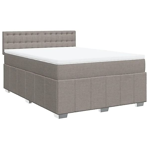 vidaXL Boxspringbett mit Matratze Taupe 160x200 cm Stoff 3289437 günstig online kaufen