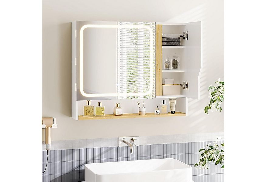 MSMASK Spiegelschrank Badezimmerspiegelschrank mit LED Beleuchtung, 80x16x6 günstig online kaufen