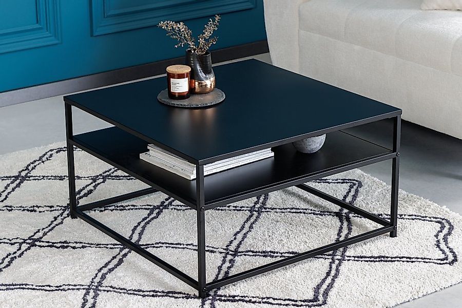 riess-ambiente Couchtisch DURA STEEL 70cm schwarz - Metall, 2 Ablagen, pulv günstig online kaufen
