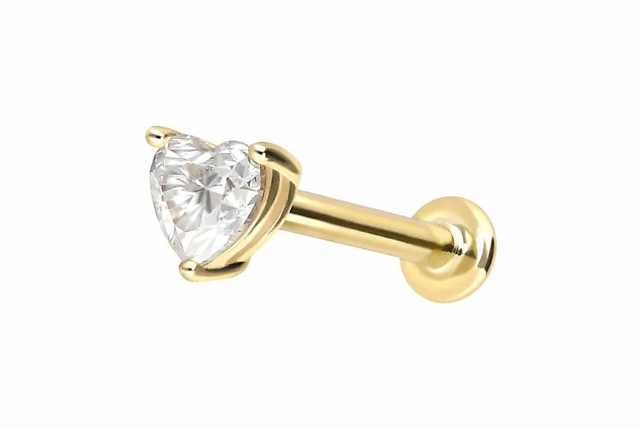 PIERCINGLINE Piercing-Set 14 Karat Gold Labret mit Innengewinde MOISSANIT-H günstig online kaufen