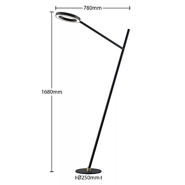 Lucande Nimbe LED-Stehleuchte, schwarz, Dimmer günstig online kaufen