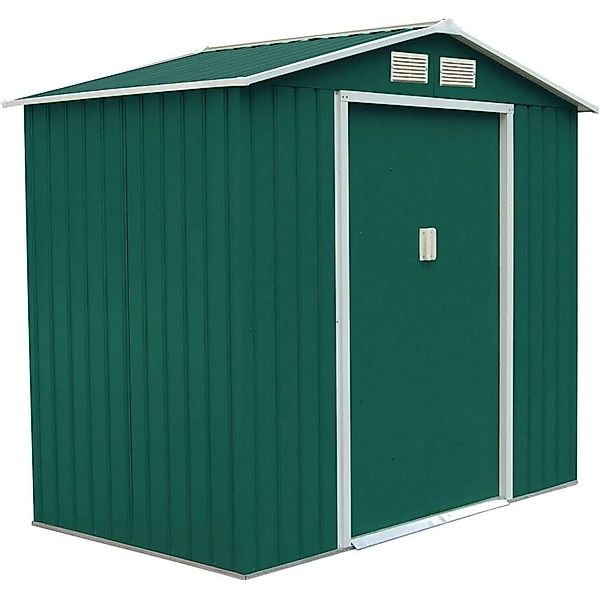Costway Metall Gerätehaus Gartenhaus 213x127x185cm Grün günstig online kaufen