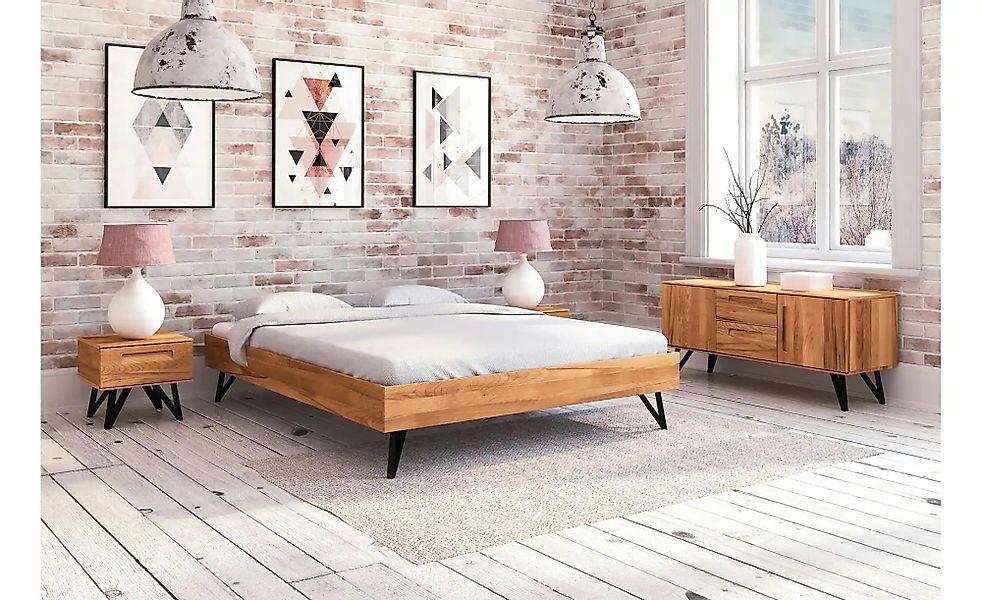 Massivholzbett ohne Kopfteil Karl ¦ holzfarben ¦ Maße (cm): B: 200 H: 38 Be günstig online kaufen