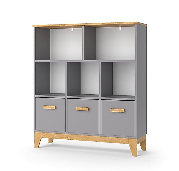 VitaliSpa® Bücherregal Malia, Grau/Eiche, 98.4 x 113.4 cm günstig online kaufen