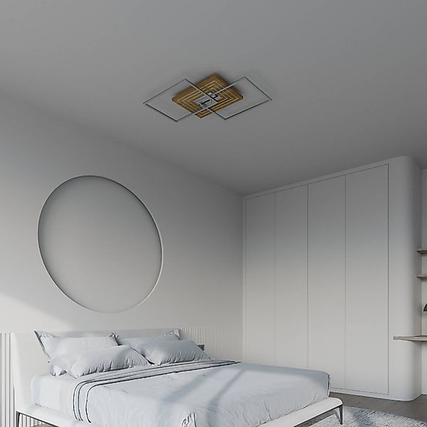 LED-Deckenleuchte Inka S, Länge 50 cm, holz hell, dimmbar günstig online kaufen