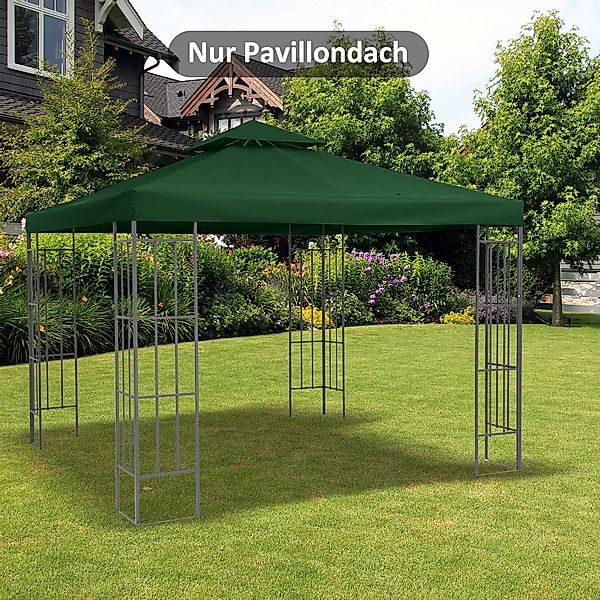 Outsunny Pavillondach Ersatz 3x3m Kohlegrau Polyester wasserabweisend für M günstig online kaufen