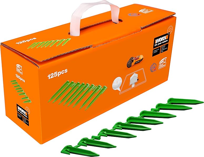 Worx Erdnagel "WA0666" 125 Stk. tlg. Heringe/Erdnägel für Landroid Mährobot günstig online kaufen