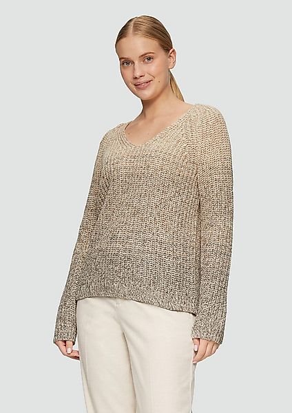 s.Oliver Longpullover Strickpullover Strickpullover mit V-Ausschnitt günstig online kaufen