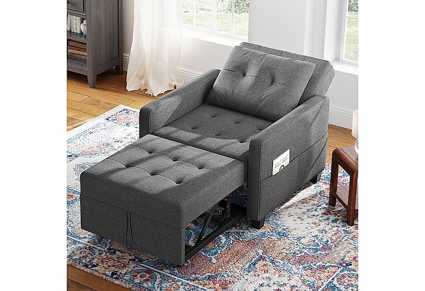 OUNUO Sofa Schlafsofa Klein 3 in 1, Klappsofa & Schlafhocker mit Bettfunkti günstig online kaufen