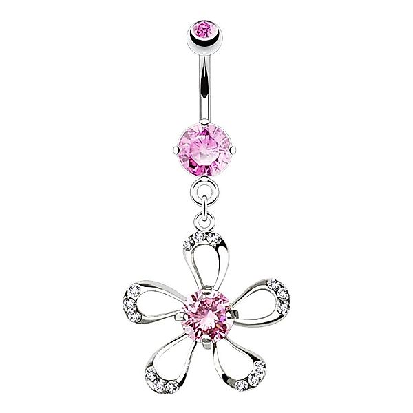 Taffstyle Bauchnabelpiercing Piercing Chirurgenstahl Kristall Blume, günstig online kaufen