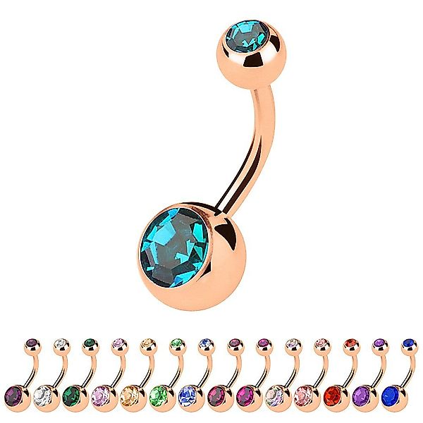 Taffstyle Bauchnabelpiercing Piercing Rosegold Vergoldet Kristall günstig online kaufen