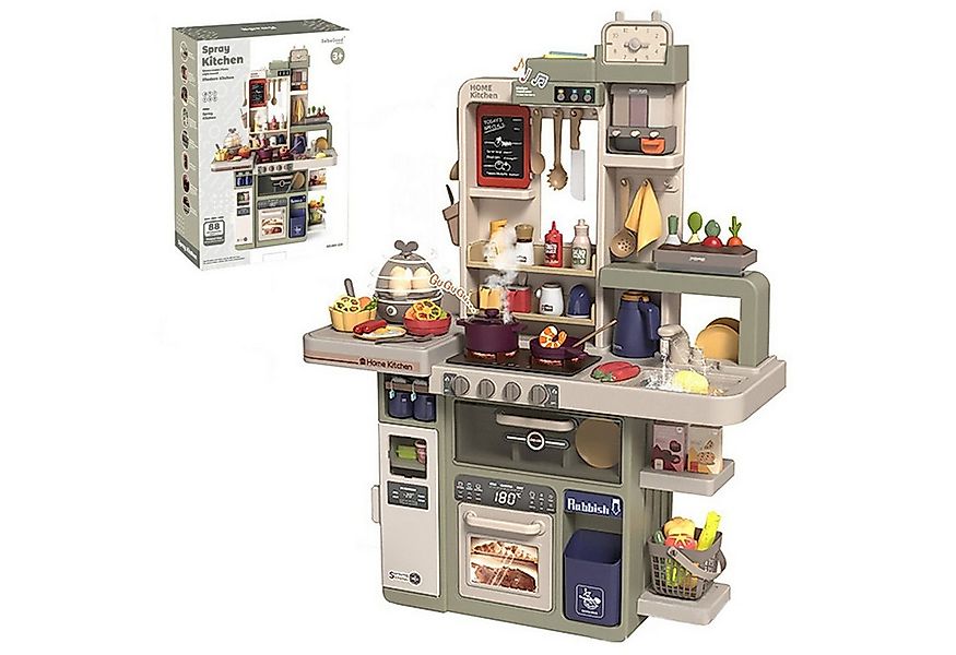 Esun Spielküche Spielküche Kinderküche mit Küchenzubehör, Licht, Spray, Was günstig online kaufen