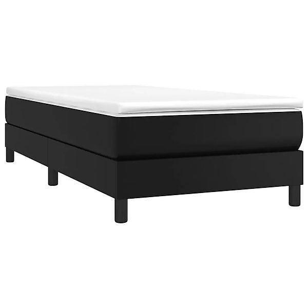 vidaXL Boxspringbett mit Matratze Schwarz 90x200 cm Kunstleder 3144237 günstig online kaufen